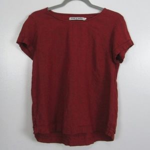 Pyne & Smith Linen Short Sleeve Top Size Small